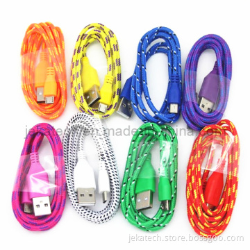 Textile Fabric Micro USB Cable for Samsung Galaxy S4